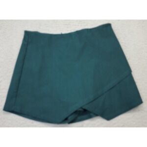 Heartbeeps Asymmetrical Wrap Skort Womens Medium Green Lined Stretch Back Zipper